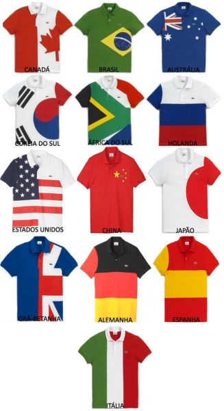 Polo Lacoste Paises - Masc. e Fe